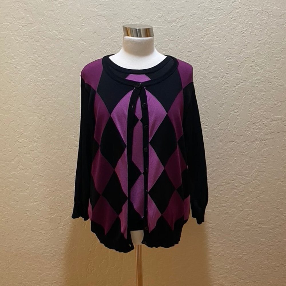 Grace Dane Lewis cardigan sweater set 1X